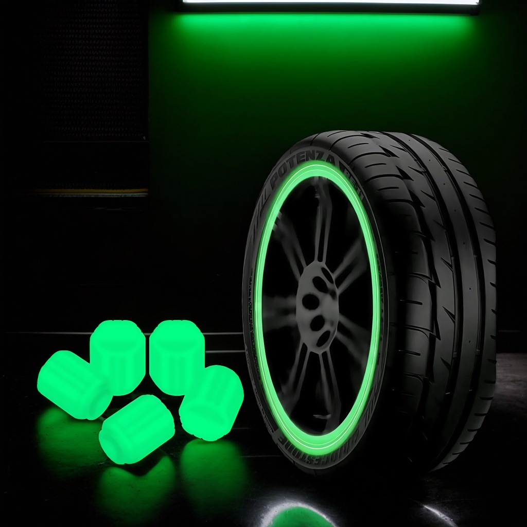 Scooter Tire - Luminous Tire Valve Caps: Decorative for