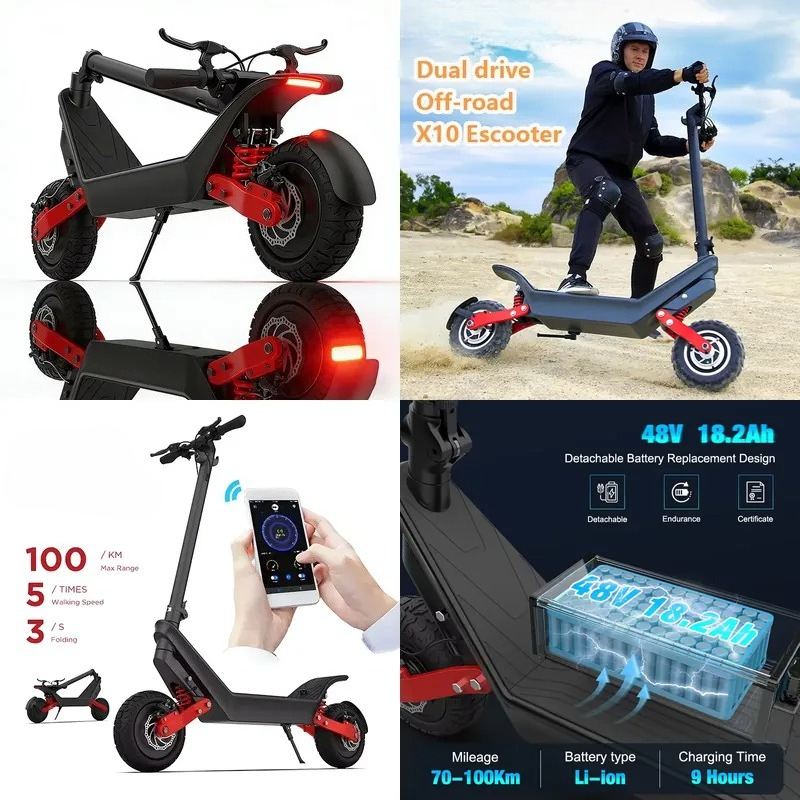 Electric Scooter Adults - Powerful 2000W Dual Motor X10 Electric