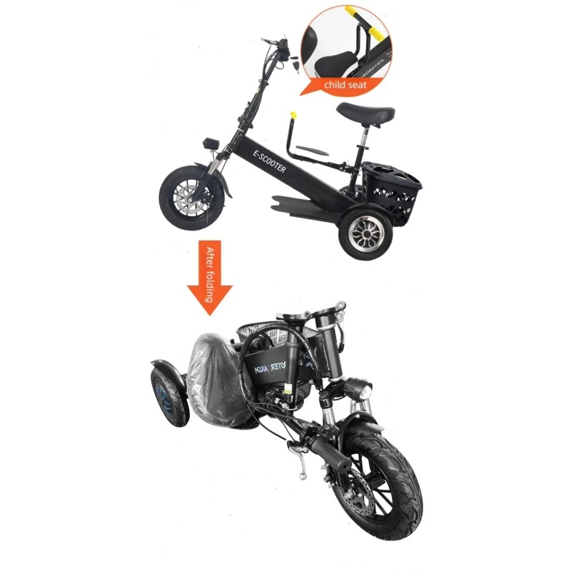 【2026】3 Wheel 2 Seats Folding  - Electric Scooter 500W review and price